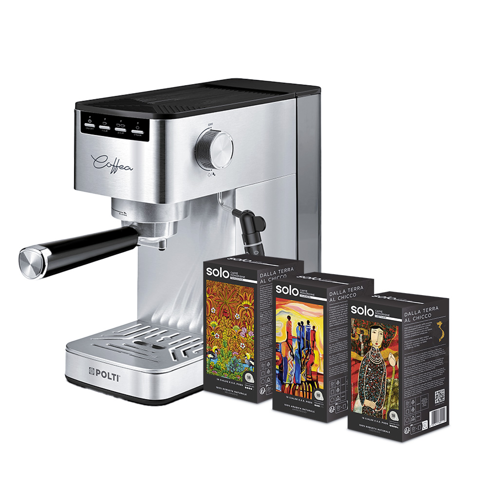 Polti Coffea P10S with SOLO Tasting Kit - 54 pods